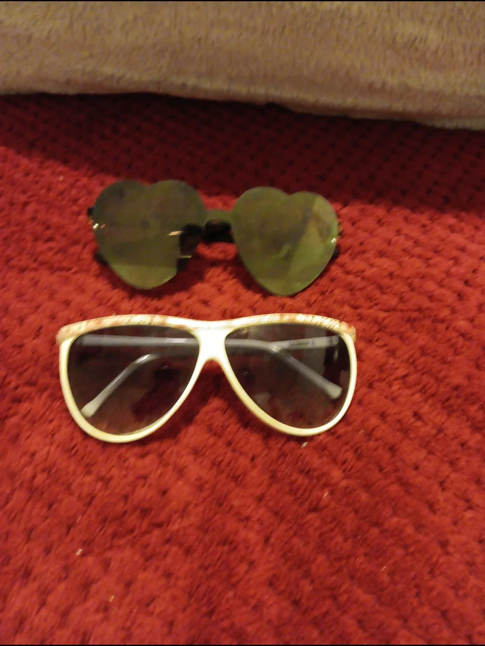 Kids Heart & Aviator Sunglasses Set - White and Green